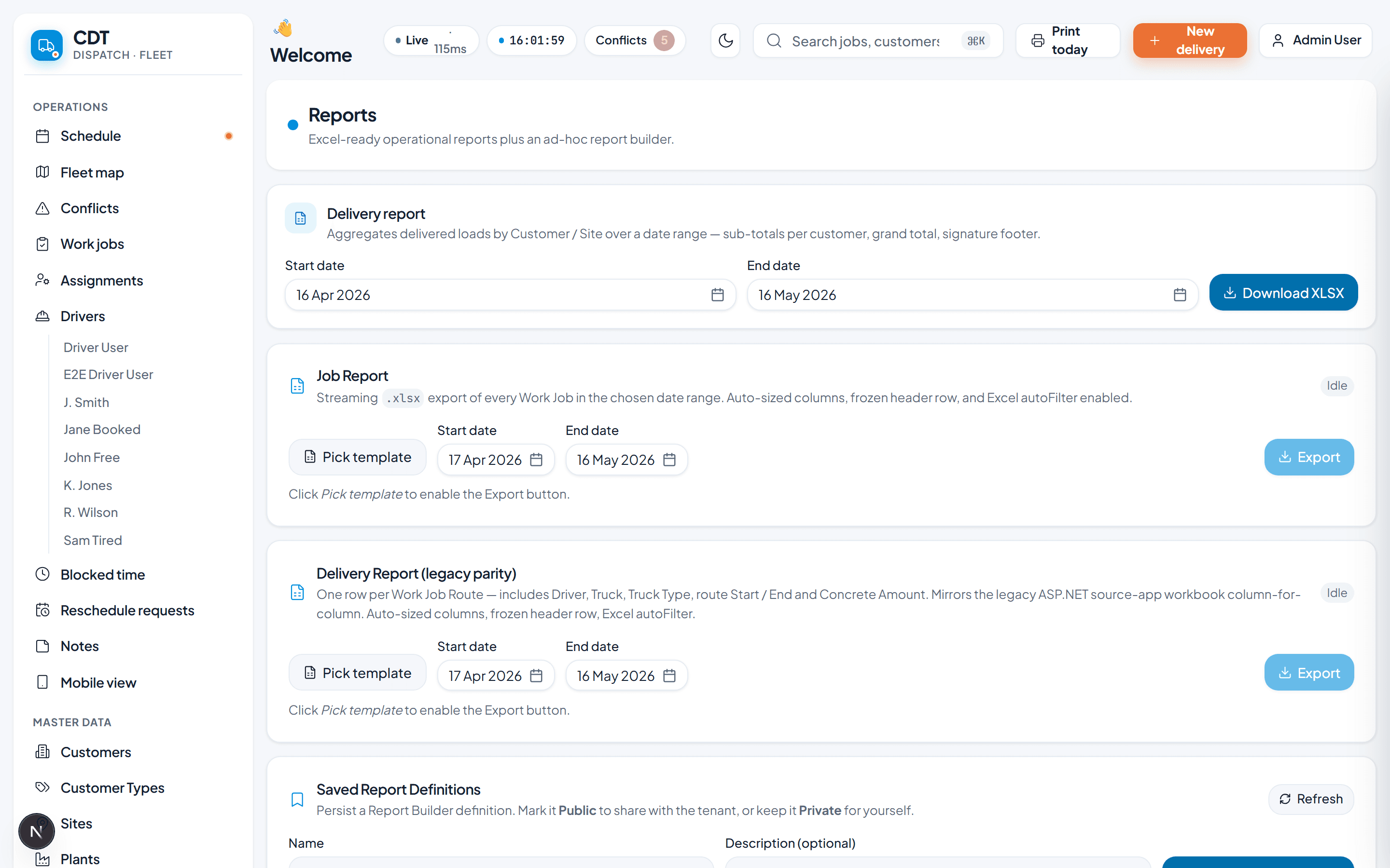 Reporting and report builder